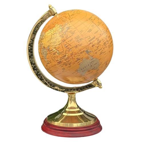 Pirinç Ayaklı Dünya Küre Ev Ofis Masa Dekoru Döner Dünya Küre Modern Harita 22x34cm