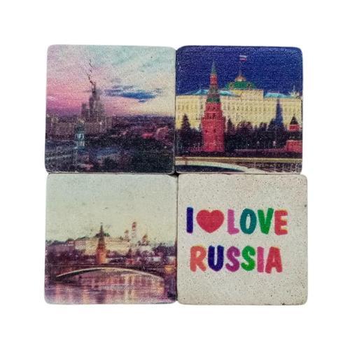 Rusya Temalı Dörtlü Taş Magnet