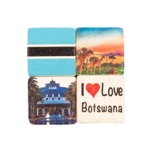 Botsvana Temalı Dörtlü Taş Magnet