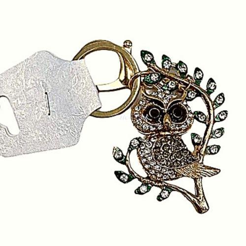 Siyah Kristal Taşlı Baykuş Anahtarlık