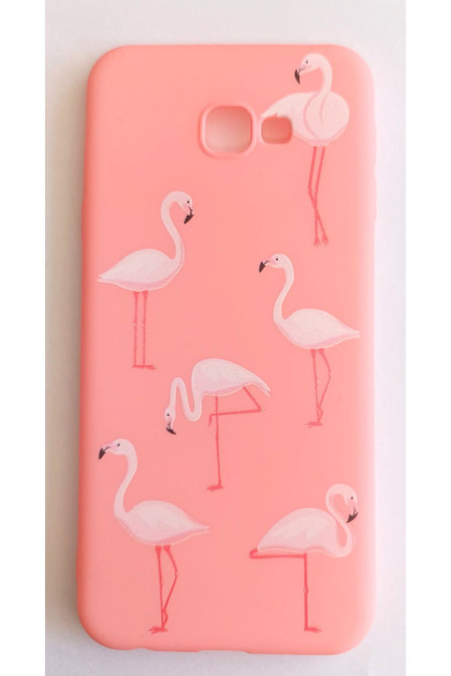 Samsung Galaxy J4 Plus Uyumlu Pembe Resimli Yumuşak Slikon Kılıf