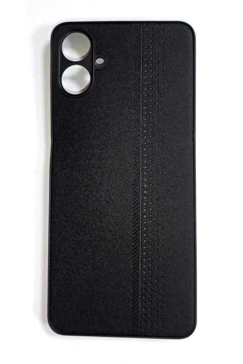 Samsung Galaxy A06 Uyumlu Deri Görünümlü Yumuşak Süet Kılıf Siyah