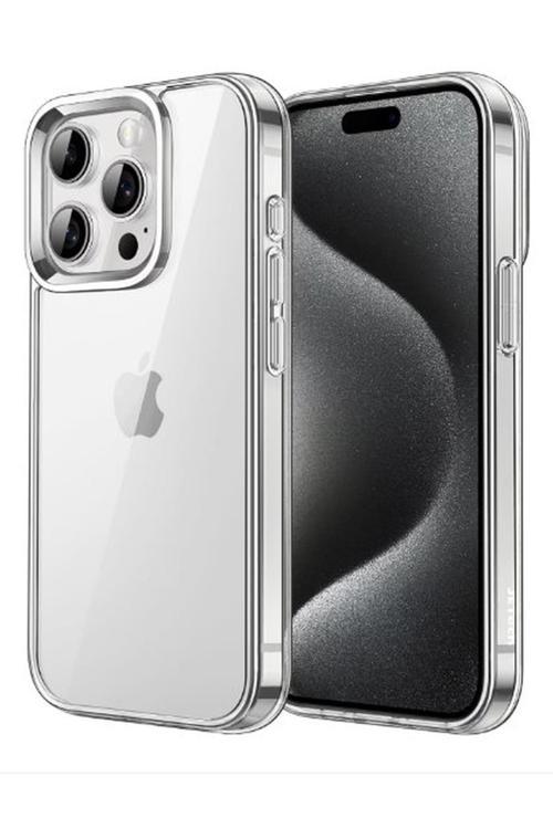 Apple İphone 15 Pro Max Şeffaf Kılıf Kamera Ve Ekran Çıkıntılı