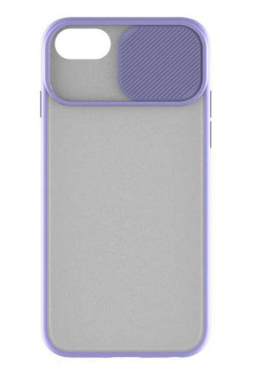 Apple Iphone 7/8 Kamera Korumalı Sürgülü Yarı Şeffaf Mat Kılıf