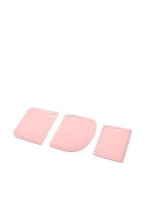 3'Lü Hamur Kesme,Sıyırma,Kazıma Aparatı, Pasta Şekillendrime Aparatı(Pembe)