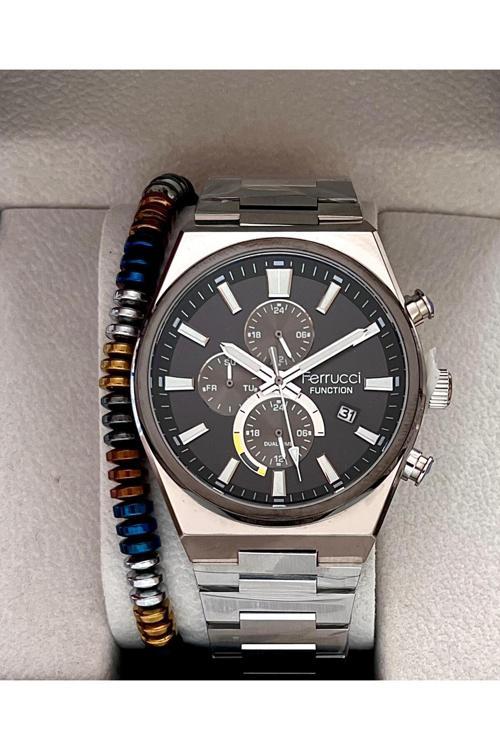 Tavimli Fonksiyonları Aktif Çelik Erkek Kol Saati+Bileklik Hediyeli