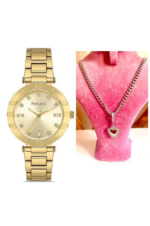 Süper Model Çelik Kadın Kol Saati+Çelik Kolye Hediyeli