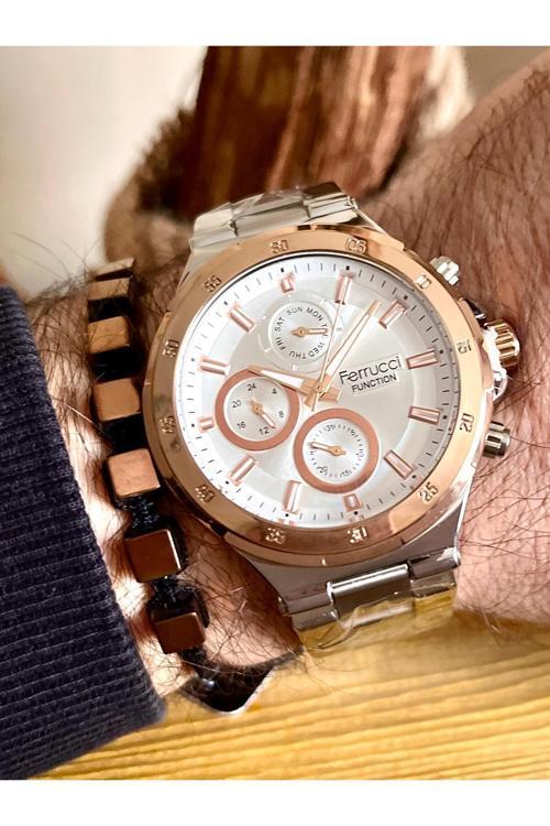 Fonksiyonları Aktif Takvimli Özel Tasarım Erkek Kol Saati+Bileklik