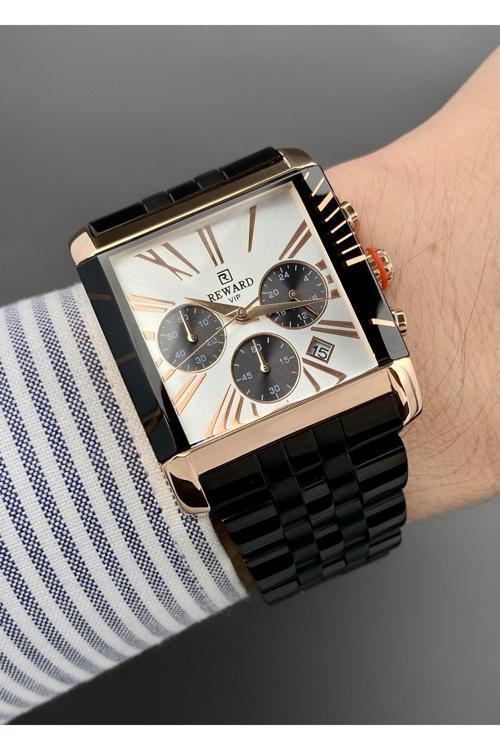 Orijinal Fonksiyonları Aktif Su Geçirmez Çelik Kasa Ve Kordon Kare Erkek Kol Saati