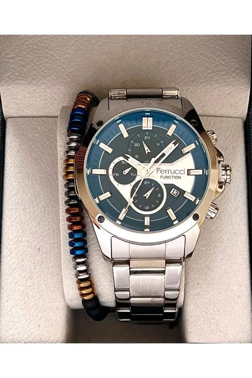 Spor Şık Model Fonksiyonlu&Takvimli Erkek Kol Saat+Bileklik