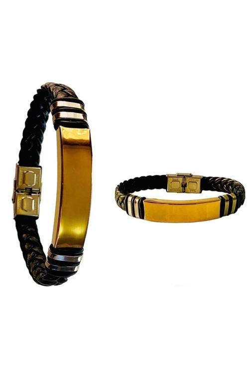 1.Sınıf Çelik Ve Örgü Deri Kombin Erkek Bileklik