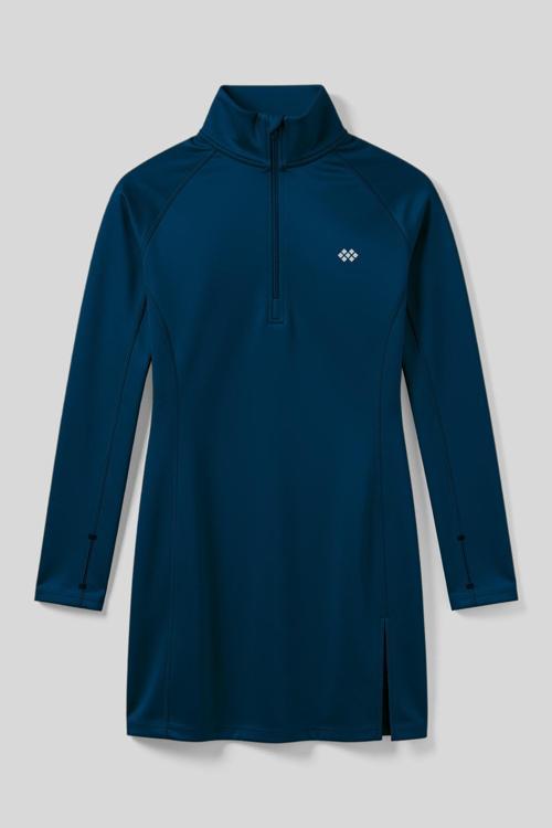 İndigo Yarım Fermuarlı Dik Yaka Standart Kalıp Kadın Sporcu Tunik - 97309