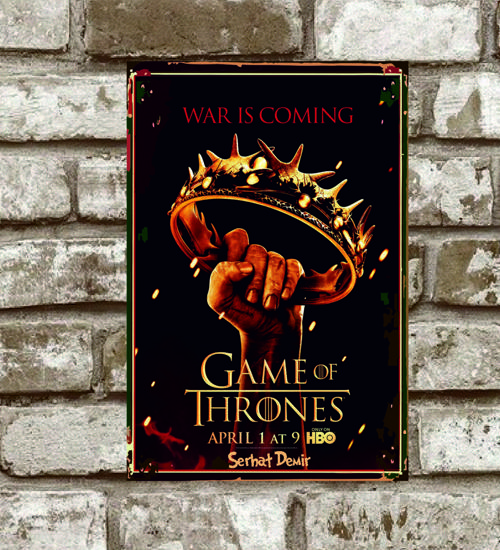 Retro284 kişiye Özel Game of throes retro vintage metal poster