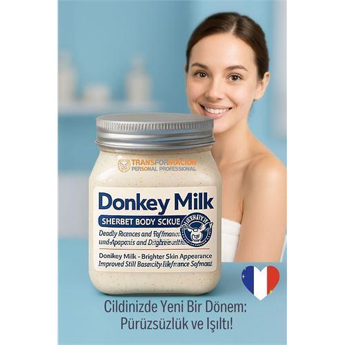 Donkey Milk Vücut Peelingi 500 ml - Ölü Deri Temizleyici, Cilt Aydınlatıcı ve Yoğun Nemlendirici Vücut Scrubı