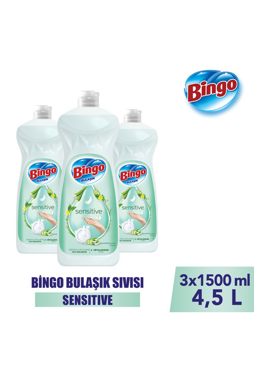 Sıvı Elde Bulaşık Deterjanı Sensitive 1500ml X 3 Adet