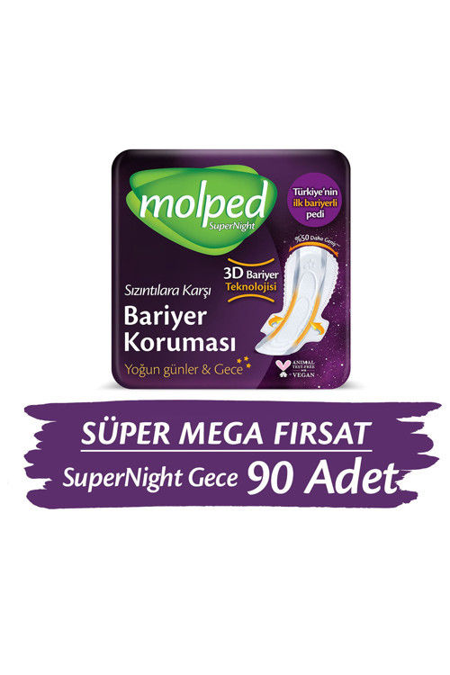 Supernight Hijyenik Ped Gece Süper Mega Fırsat Paketi 90 Adet
