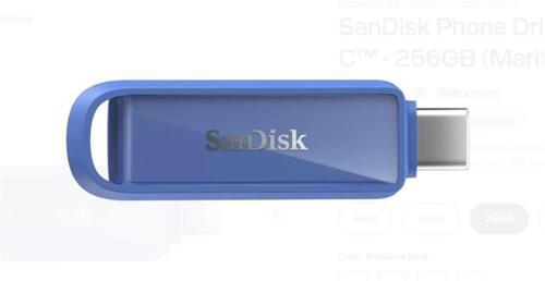 SDIXS0N-256G-GN6ND 256GB Phone Drive with USB-C-128GB (Maritime Blue) Flash Bellek