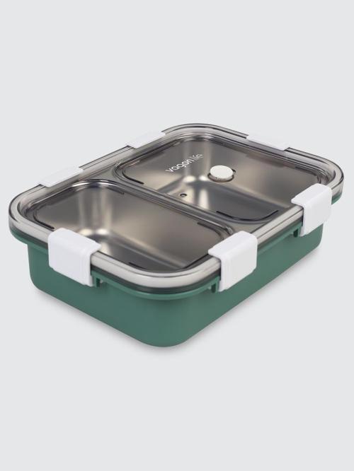 BL50442 800ml 2 Bölmeli Yeşil Çelik Saklama Kabı