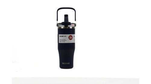 Dodge DB-24584 Çift Kullanım Pipetli/Rahat İçim Siyah 1200ml Çelik Matara