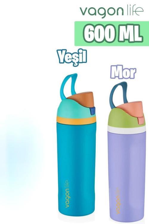 VGN044 600ml Pipetli Mor Çelik Matara