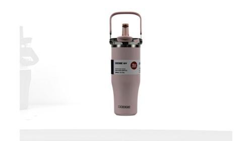 Dodge DB-24584 Çift Kullanım Pipetli/Rahat İçim Pembe 1200ml Çelik Matara