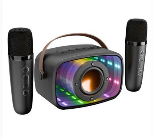 MD-57BT Endless 5W Siyah TF + USB + AUX + BT Destekli 2 Wireless Karaoke Mikrofon 1200mAh