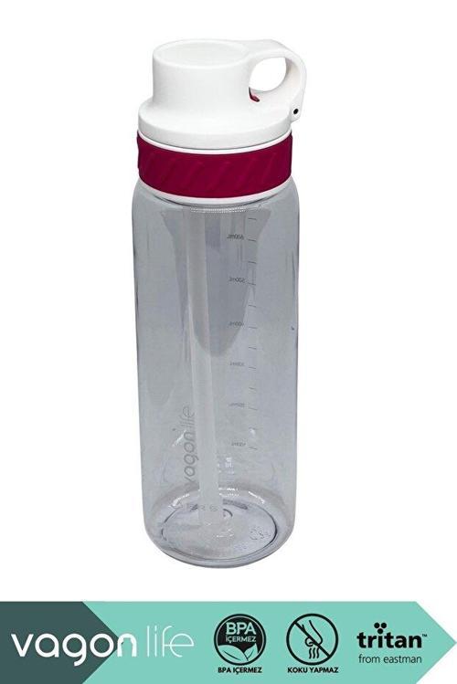 VGN047 800ml Pipetli Pembe Tritan Matara