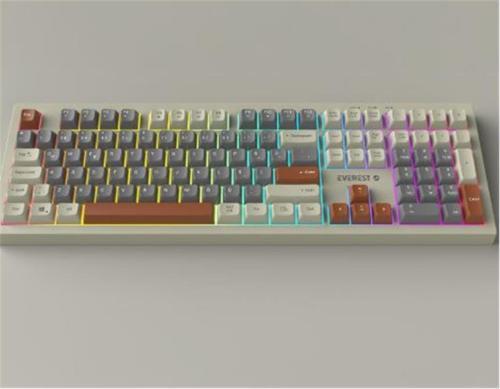 KM-77 Runa Gri-Krem-Kahve Usb Rainbow Aydınlatmalı Sessiz Q Klavye + Mouse Set