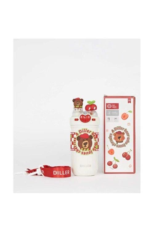 Diller D9235 520ml Çift Kullanım Askılı Pipetli Çelik Matara