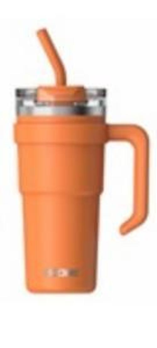 Dodge DB-23689 Çift Kullanım Pipetli/Rahat İçim Turuncu 750ml Çelik Termos