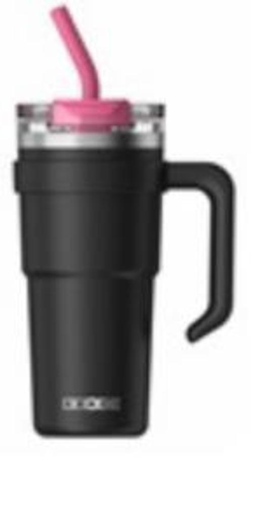 Dodge DB-23689 Çift Kullanım Pipetli/Rahat İçim Siyah 750ml Çelik Termos