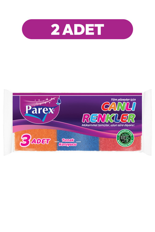 Canlı Renkler 3'lü Sünger Oluklu İkili Paket
