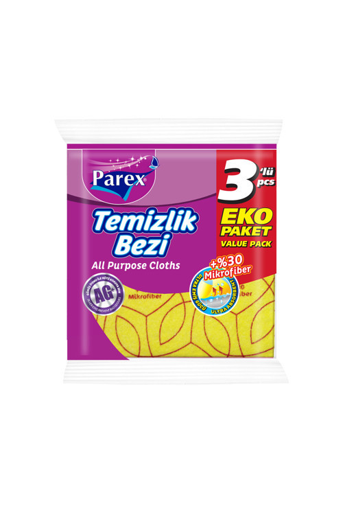 Temizlik Bezi 3'lü Eko Paket (%30 Mikrofiber)