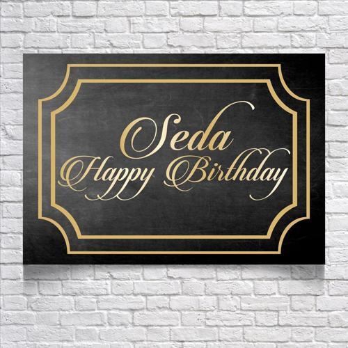 Siyah Gold Çerçeveli Doğum Günü Afişi 50X70 cm