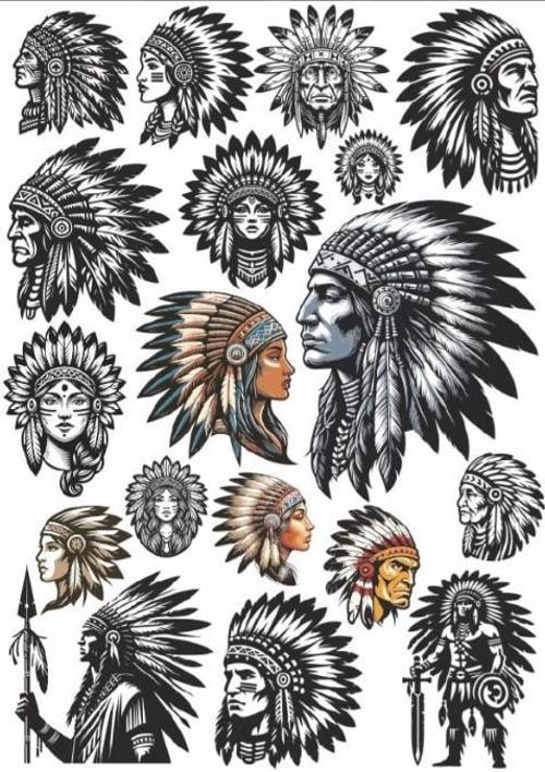 Apache Kızılderili Sticker Set