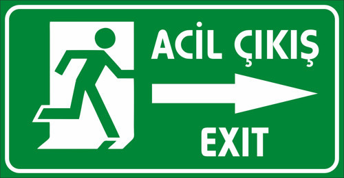 Acil Çıkış Sticker 20X28 Cm