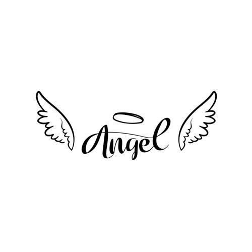 Angel Sticker 17x17 Cm Siyah