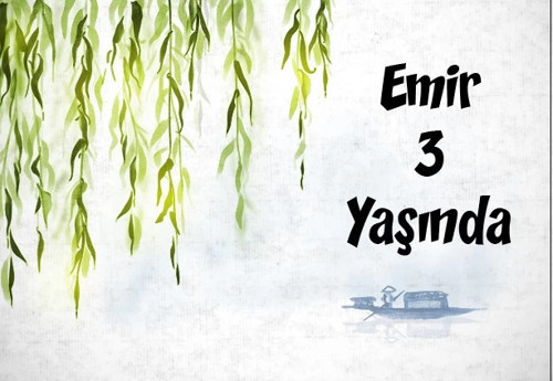 Yeşill Dallar Temalı Doğum Günü Afişi 35X50 cm