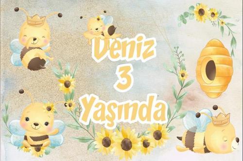 Arı Temalı Doğum Günü Afişi 50X70 cm