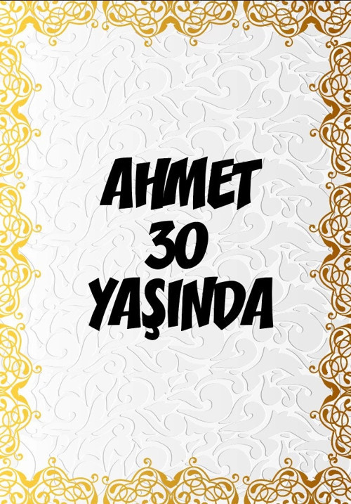 Beyaz Desenler Klasik Temalı Doğuım Günü Afişi -2 35X50 cm