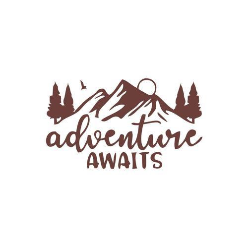 Adventure Awaits Sticker 17x17 Cm Kahverengi