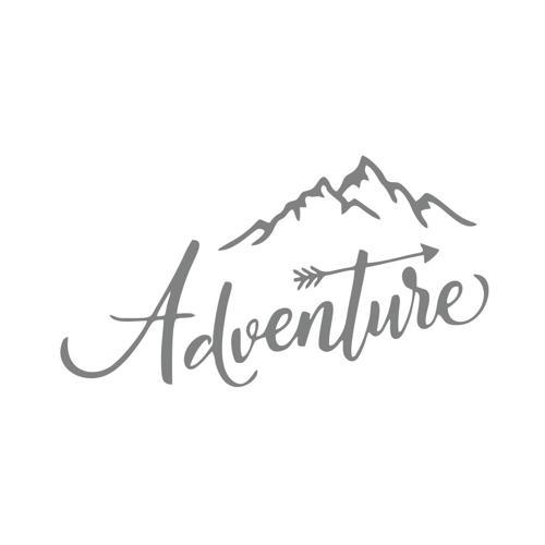 Adventure Dağ Sticker 17x17 Cm Gri