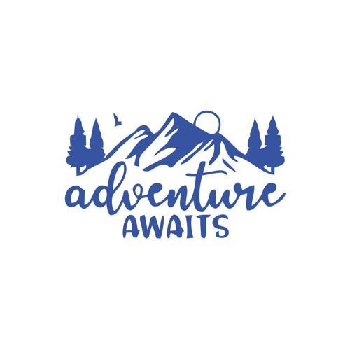 Adventure Awaits Sticker 17x17 Cm Mavi