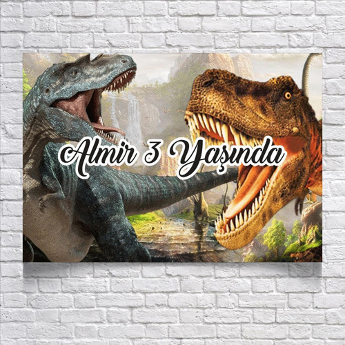 Dinazor T-Rex Temalı Doğum Günü Afişi 50X70 cm