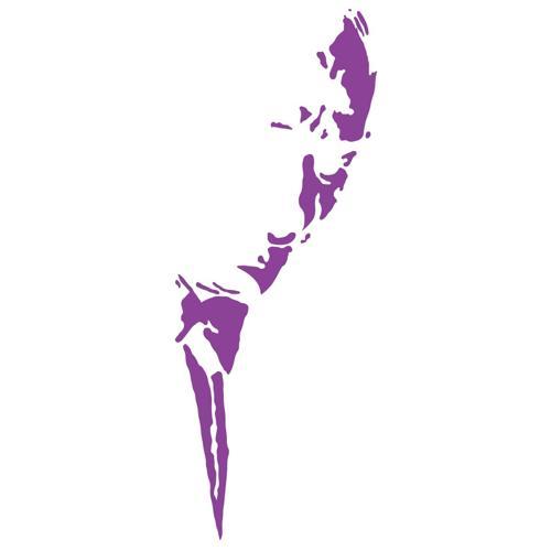 Atatürk Silüet Sticker17x17 Cm Mor