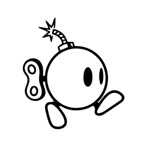 Ayaklı Bomba Sticker 17x17 Cm Siyah