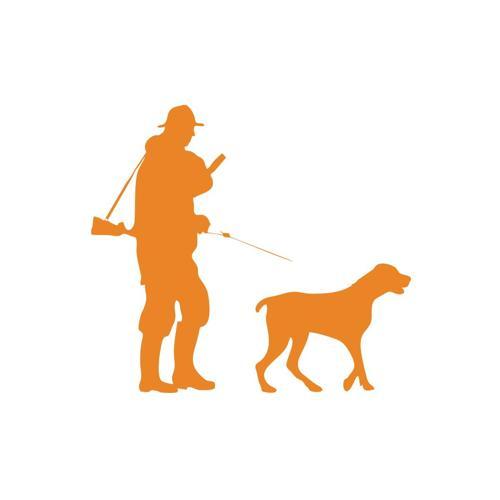 Avcı ve Av köpeği Sticker 17x17 Cm Turuncu