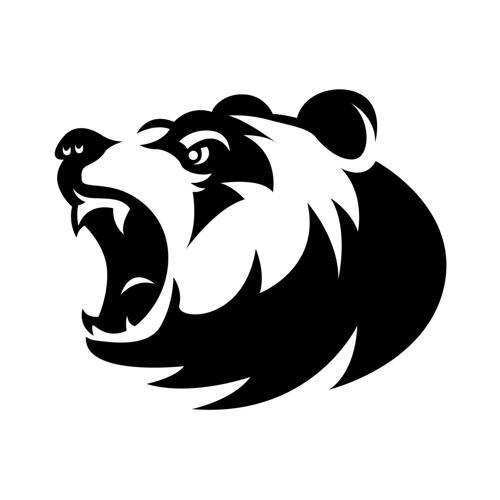 Ayı Kafası Sticker 17x17 Cm Siyah