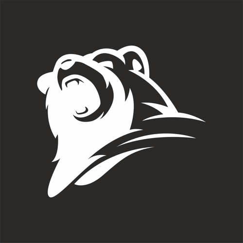 Ayı Kafası Sticker 17x17 Cm Beyaz