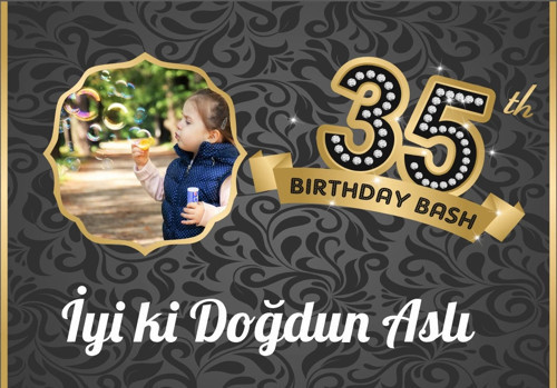 35 Yaş Temalı Doğum Günü Afişi 50X70 cm
